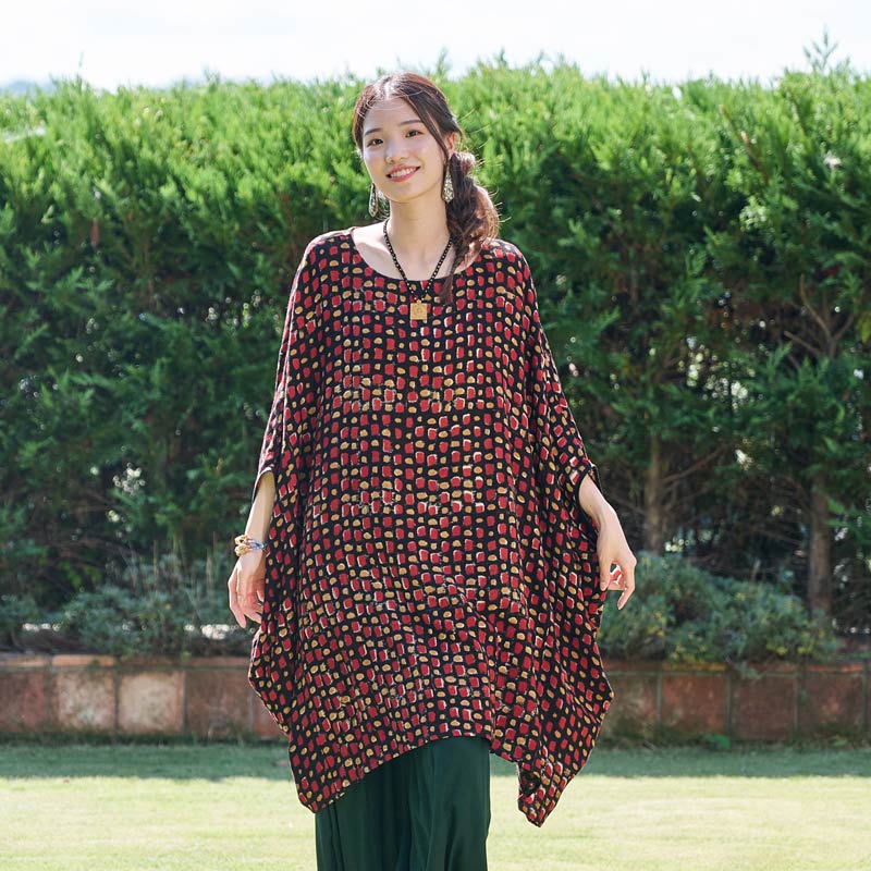 マライカ】ゆったりポンチョ体型カバー