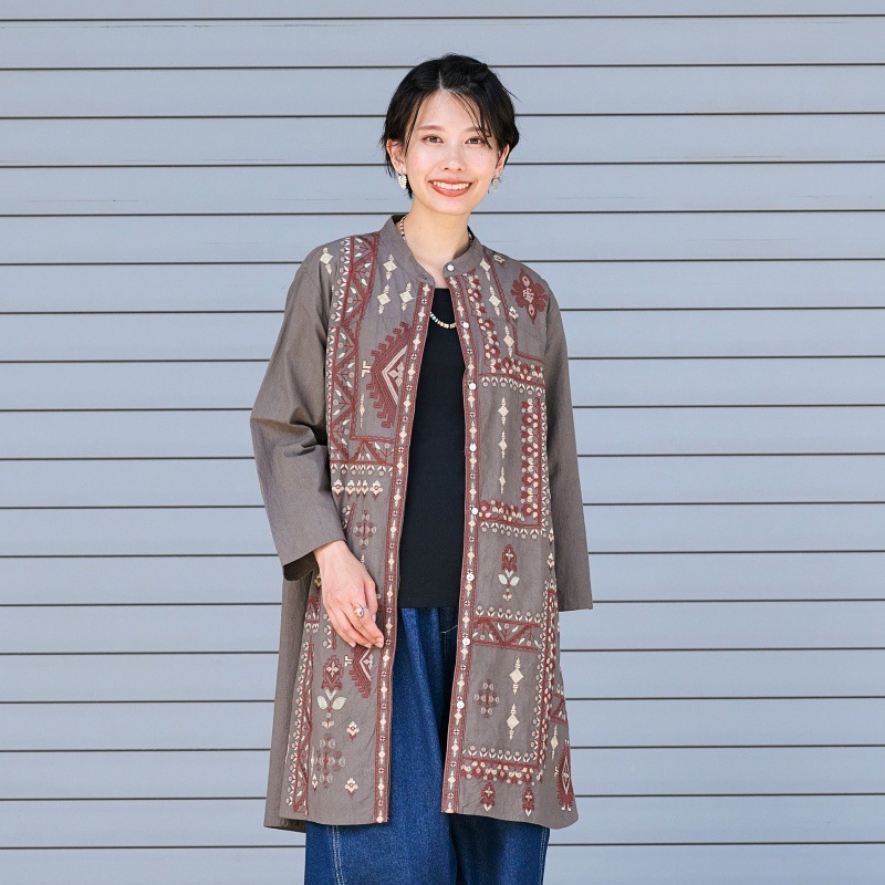 MALAIKA インド綿チュニック こそぎ落とし