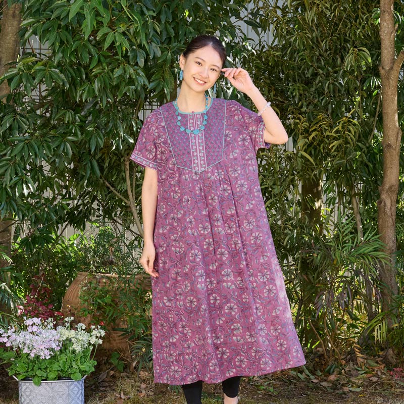～Meets india～コットンフラワープリントワンピース TUTIE.｜～Meets india～コットンフラワープリントワンピース