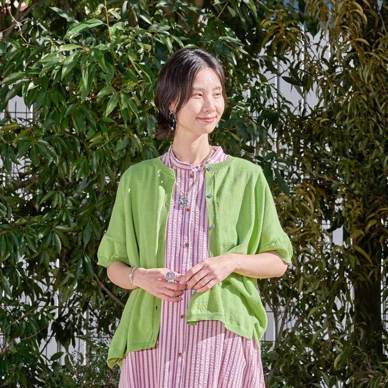 50%OFF　コットンショート丈ワイドカーディガン　【メール便可】