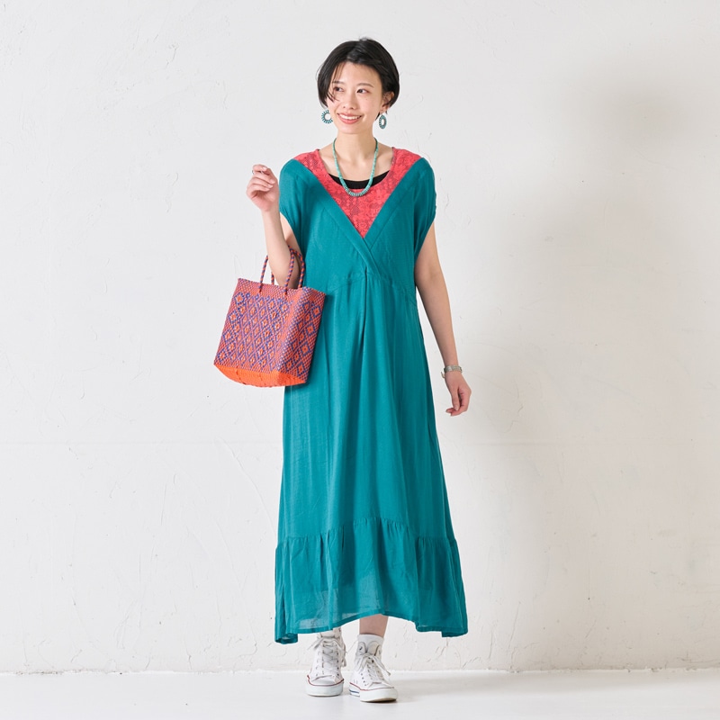 30%OFF　レーヨンフラワーレース裾フリルワンピース