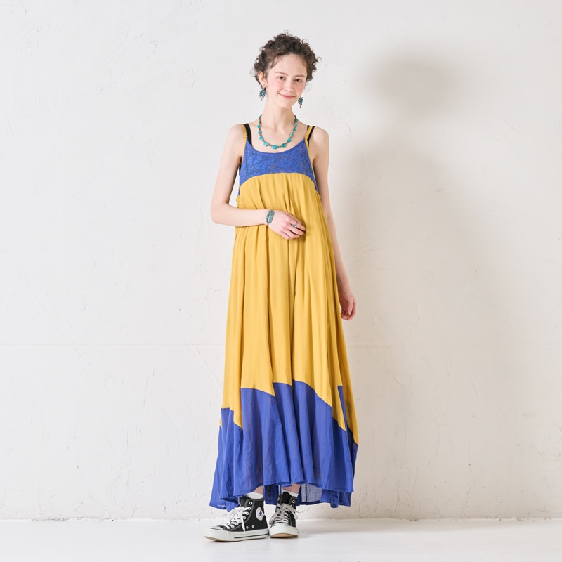 30%OFF　レーヨンフラワーレースキャミワンピース
