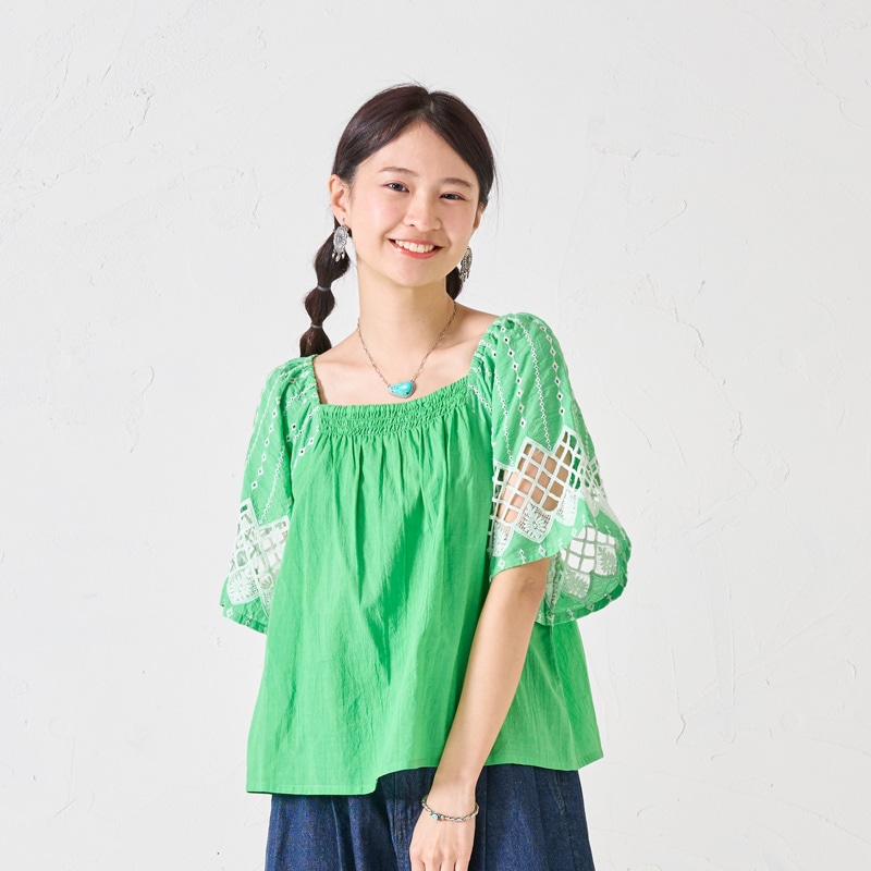 50%OFF　クロスレーススクエアプルオーバー