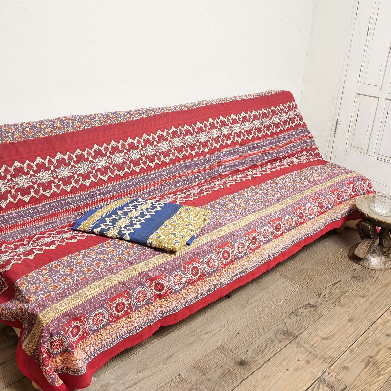 高品質多機能エスニック ソファカバー 大判マルチカバーファブリック敷物