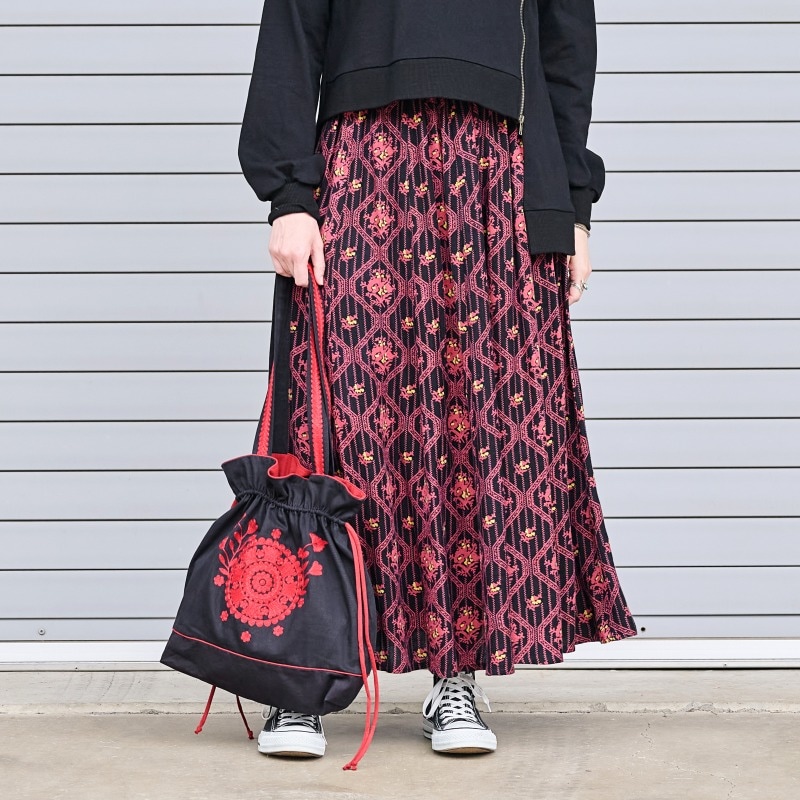 50%OFF　小花ヒシ&ストライプスカート