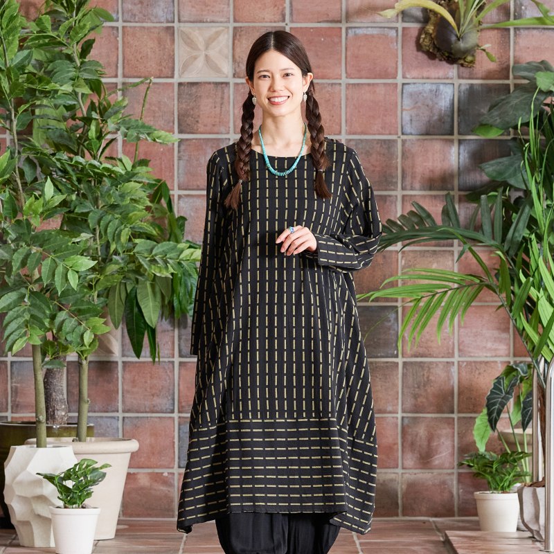 50%OFF　コットンスクエアジャガードワンピース