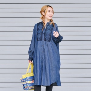 30%OFF デニムコンビ前あきワンピース｜マライカ公式通販