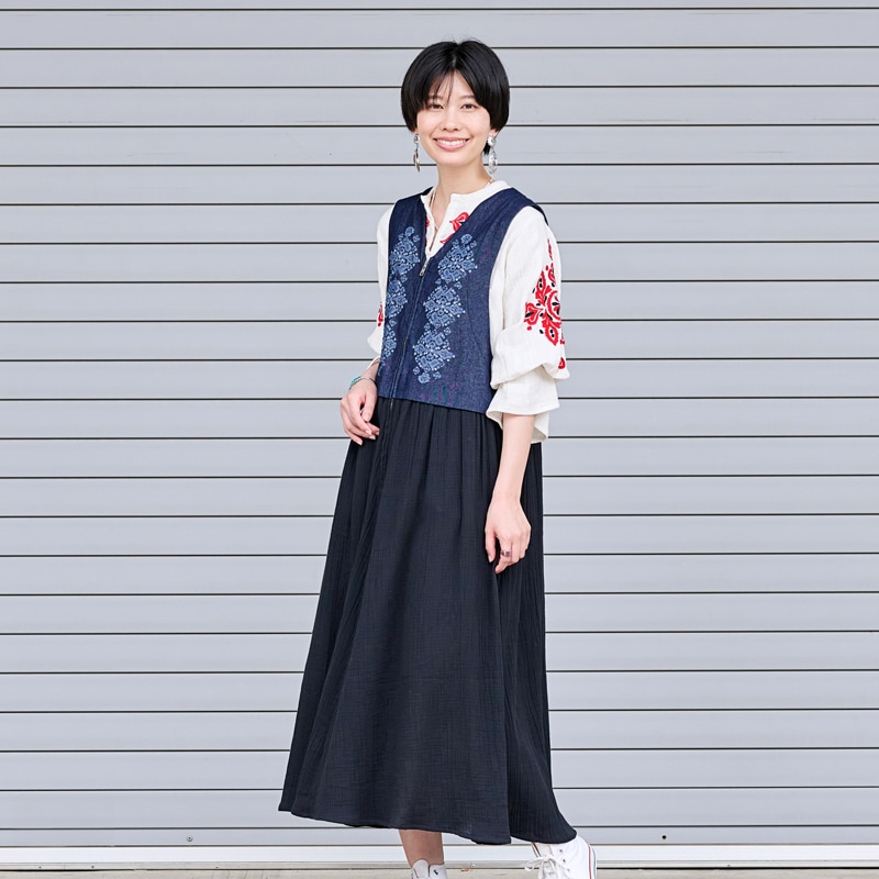 50%OFF　デニムコンビジャンパースカート