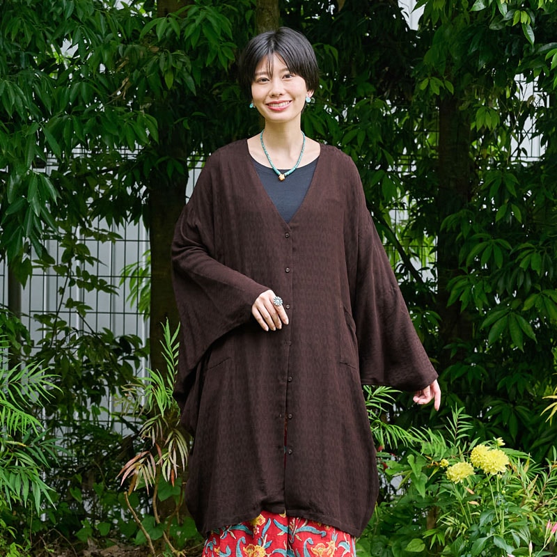 50%OFF　レーヨンジャカードブラウス　【メール便可】