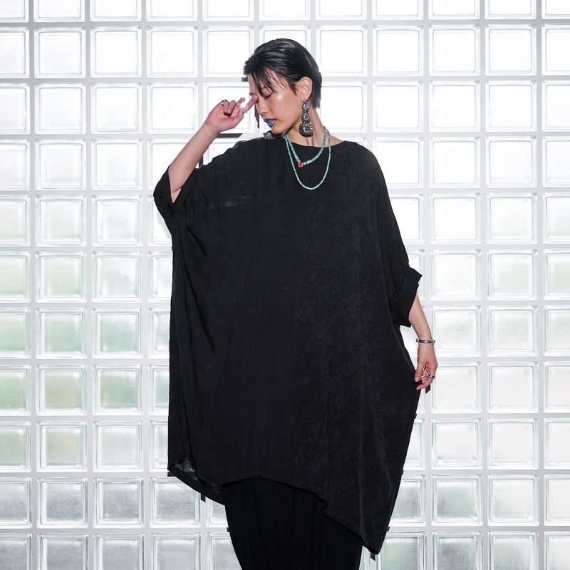 30%OFF　レーヨンジャガードコンビプルオーバー