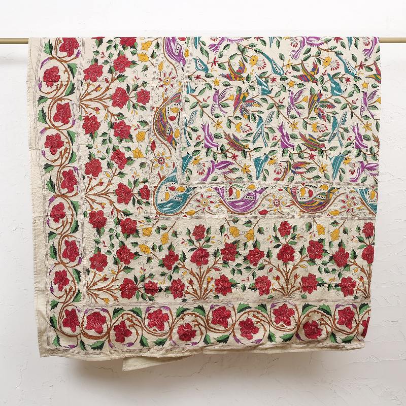 シルクカンタ刺繍マルチカバー