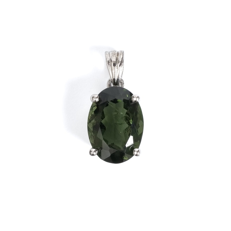 カットモルダバイト　シルバーペンダント