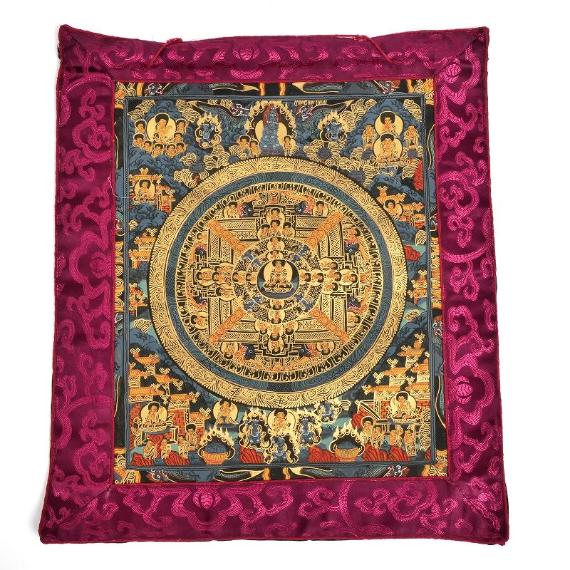 タンカ 曼荼羅 長方形 40cm×34.5cm ネパール｜マライカ公式通販