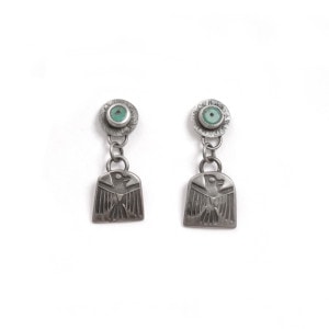 ヴィンテージ　QT社製　ネイティブアメリカン　ハート　スタンプワーク　ピアス Native American Jewelry | Morrissey -ROOM925-