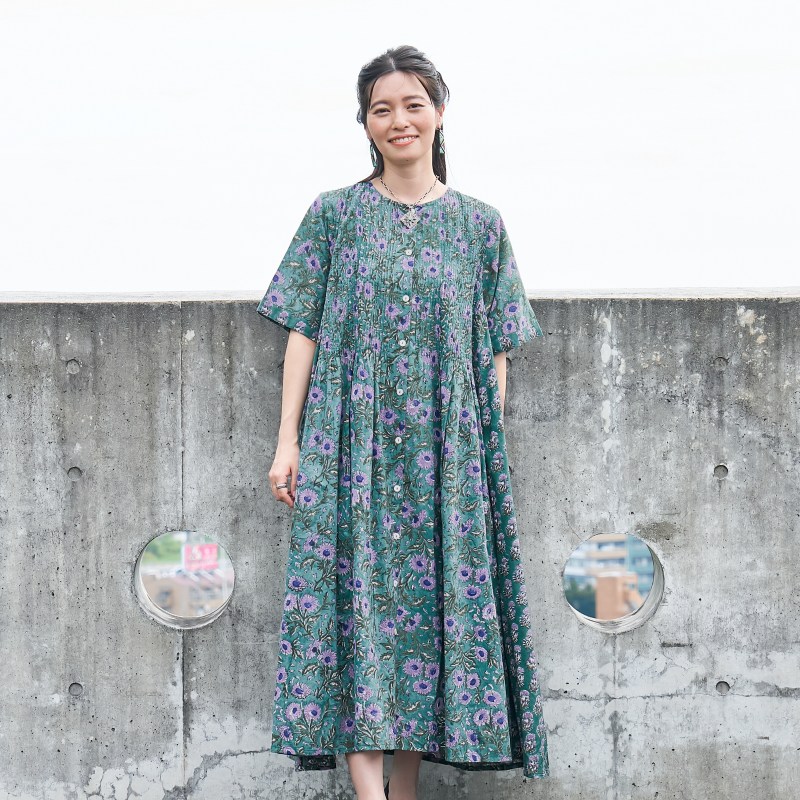 30%OFF ラピドプリントピンタック前あきワンピース｜マライカ公式通販