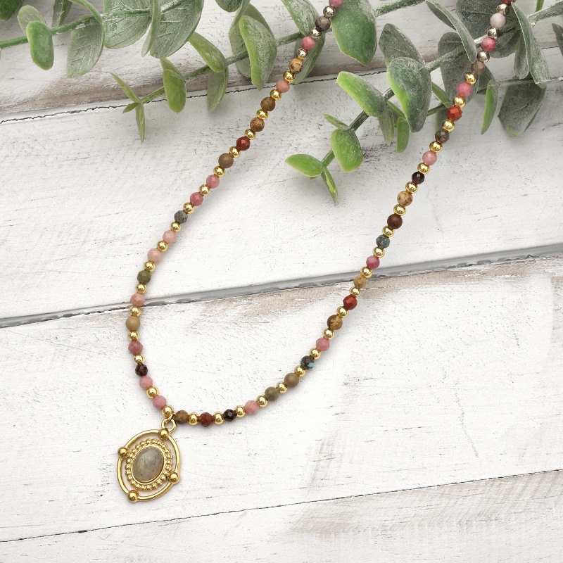 レトロビーズネックレス【メール便可】