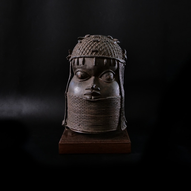 ベロカル オブジェ「より速く、高く、強く」 オリンピック ブロンズ製 限定品 コレクションアイテム】ベニン王国ブロンズ 王(Oba)の頭像 -uhunmwun