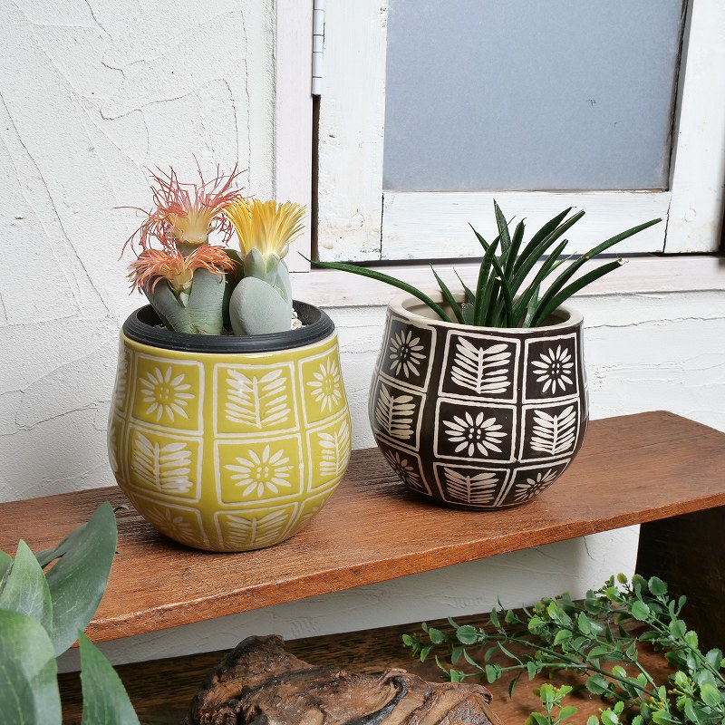 Laholm スウェーデン プランター 植木鉢 北欧 スウェーデン製/LAHOLM/絵付けが美しい植木鉢カバー - 北欧