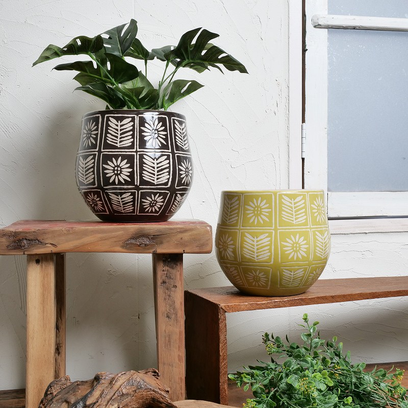 鉢・プランター mari セメントプランター フラワー 植木鉢 M｜マライカ公式通販