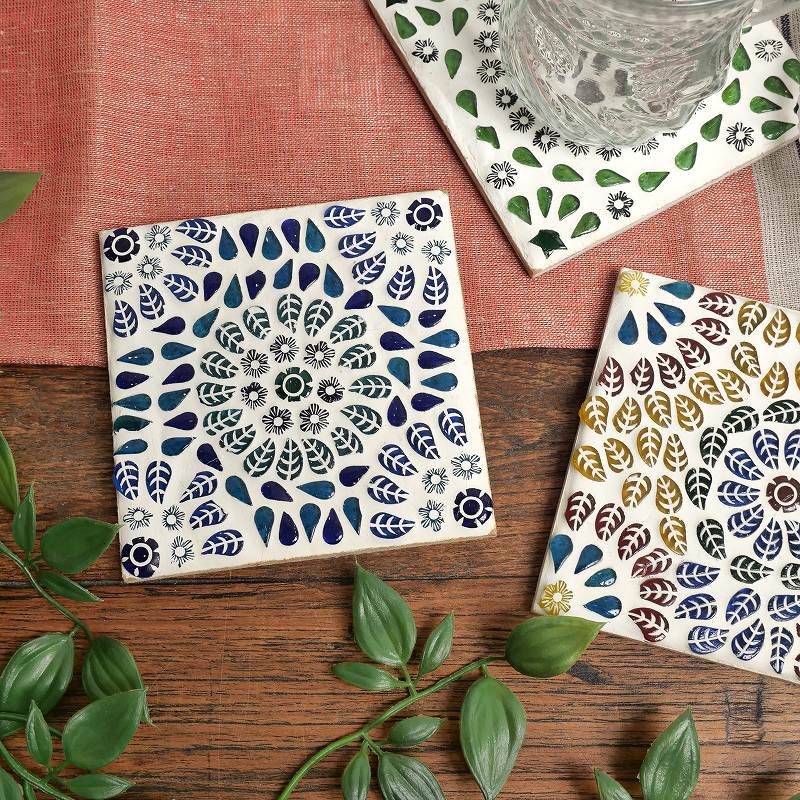 ガラスモザイクコースター 【メール便可】