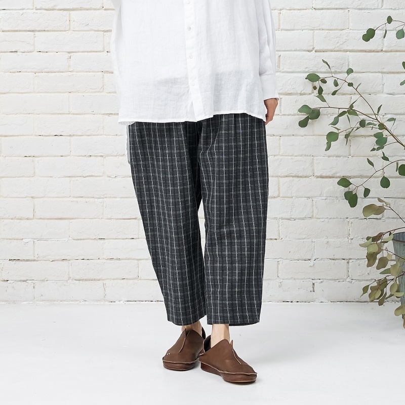 M.&KYOKOエスニックパンツ M&KYOKOエスニック風ポケット付きガウチョパンツ ブラック