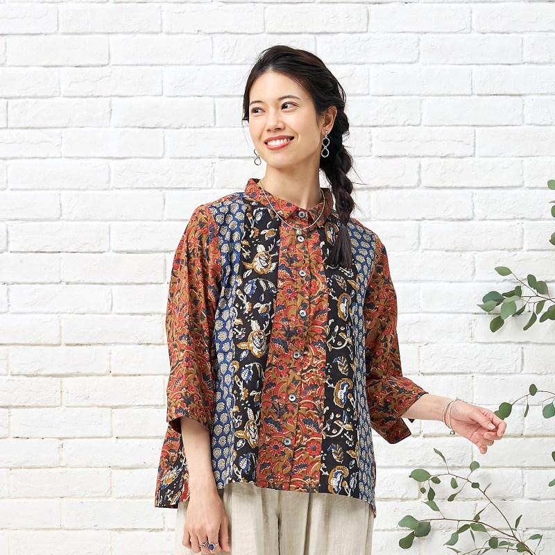 パッチワークシャツ　N　【メール便可】