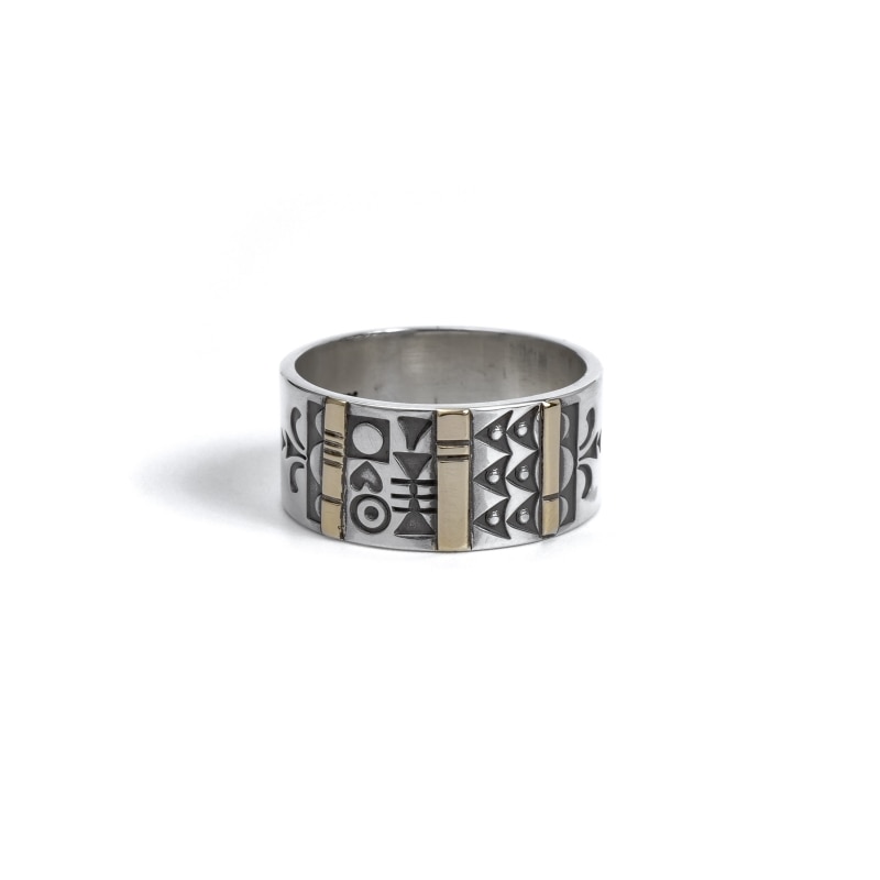Norbert peshlakai リング Norbert Peshlakai Solid 14K Gold and Sterling Silver Ring