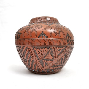 Navajo Pottery ナバホ族 クレイポット 壺 ネイティブアメリカン Navajo Pottery】ナバホ族 クレイポット 壺 ネイティブ