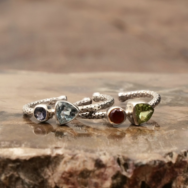 コンビストーンシルバーイヤーカフ【メール便可】