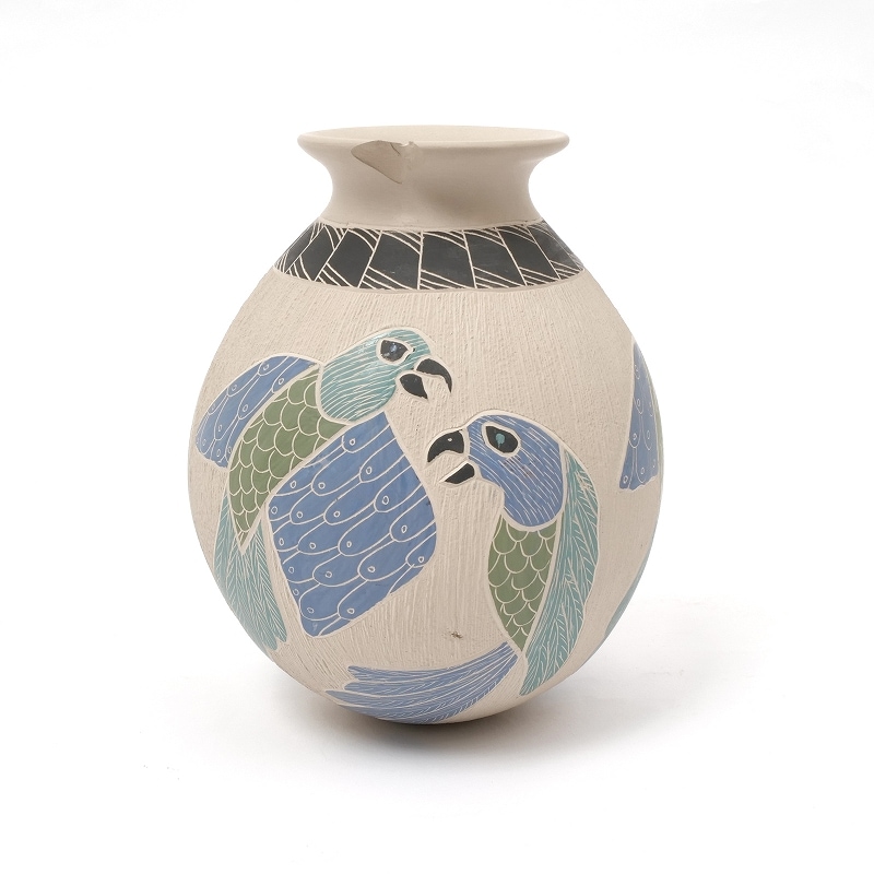 OUTLET】マタ・オルティス陶器 by Lupe Soto 青い鳥 壺