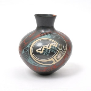 支那事変戦没将士慰霊祭記念壺(骨董陶磁器) OUTLET】マタ・オルティス陶器 by Cesar Bugarini 幾何学 黒 壺