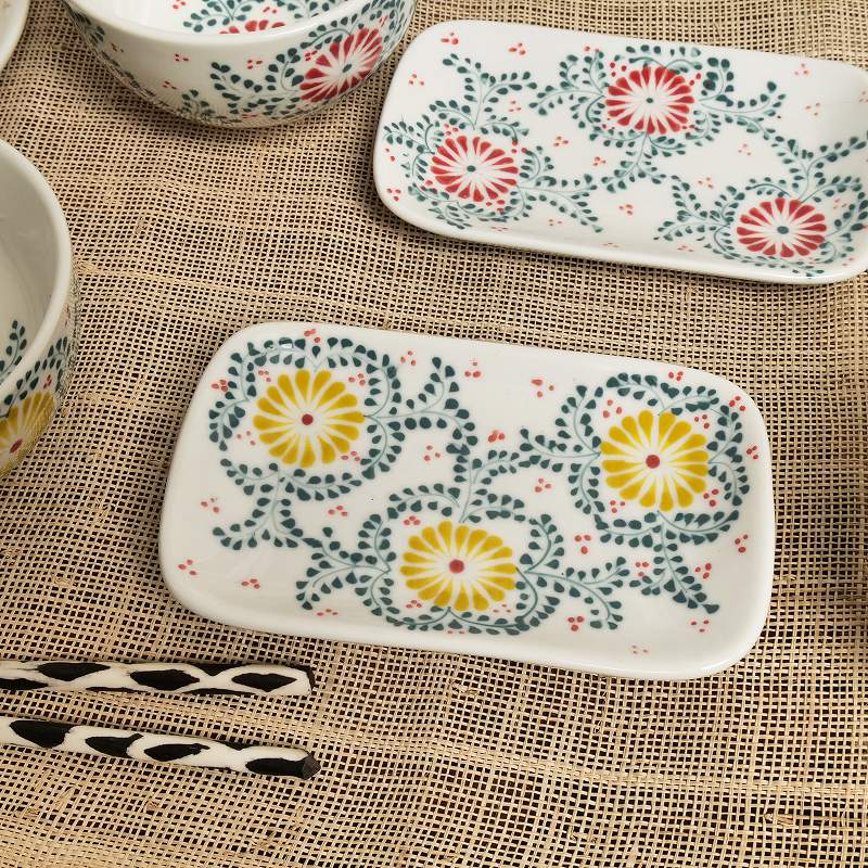 バッチャン焼小皿　スクエア　長方形