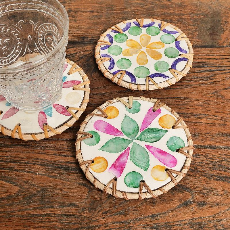 シェルモザイクコースター