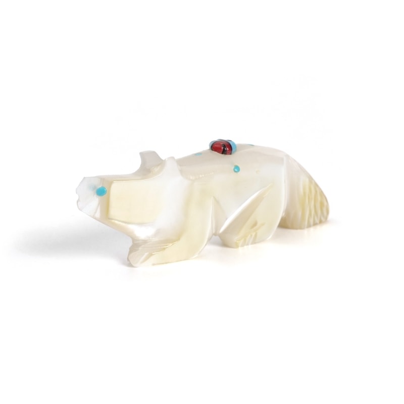 インディアンフェティッシュ　アナグマ　ホワイト　アーティストサイン入り