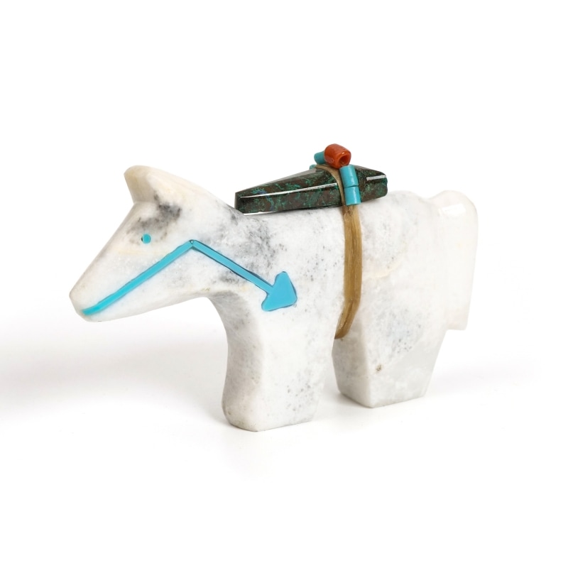 インディアンフェティッシュ 馬 ホワイト アーティストサイン入り