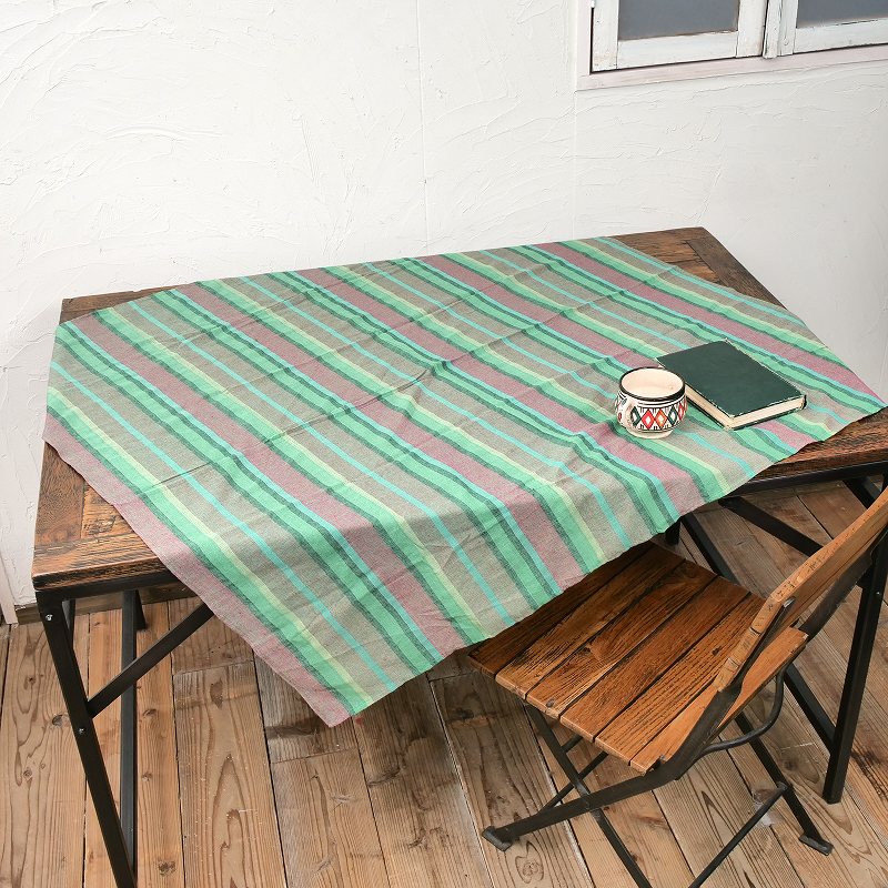 ストライプイタワクロス 110cm×110cm【メール便可】 インド ｜マライカ