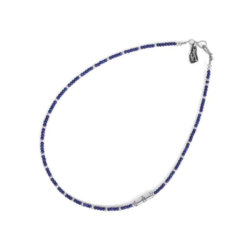 堀江純さんのインディアンジュエリー　淡水パールのネックレス 堀江純 淡水パール×ラピスラズリ コヨーテチャームネックレス