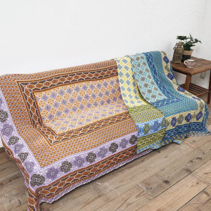 古布マルチクロス④ タイルプリントマルチクロス 150cmx225cm｜マライカ公式通販