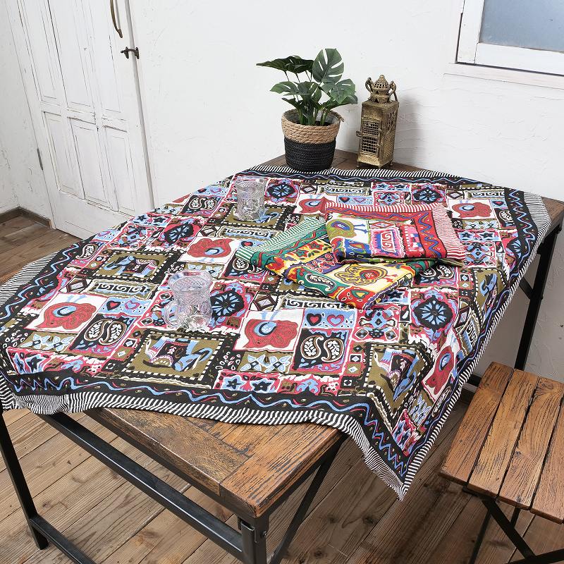 厚手！！アフリカンモチーフ マルチクロス 伝統的な織物 コンゴ共和国