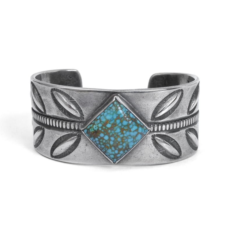 ジェシーロビンズ　 シルバー スタンプ バングル クリーク族 Jesse Robbins 3/8