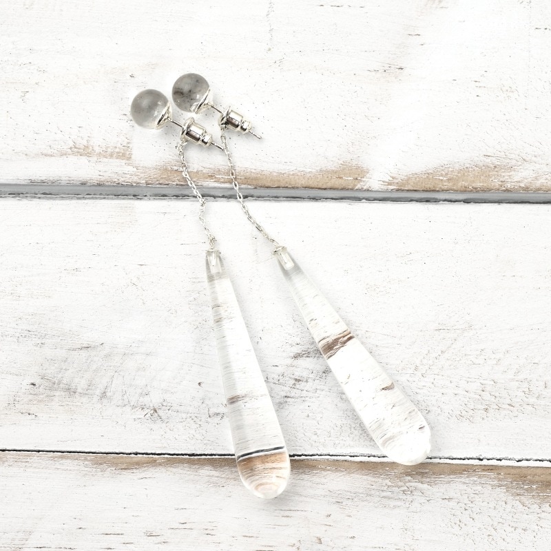 クリアドロップピアス【メール便可】