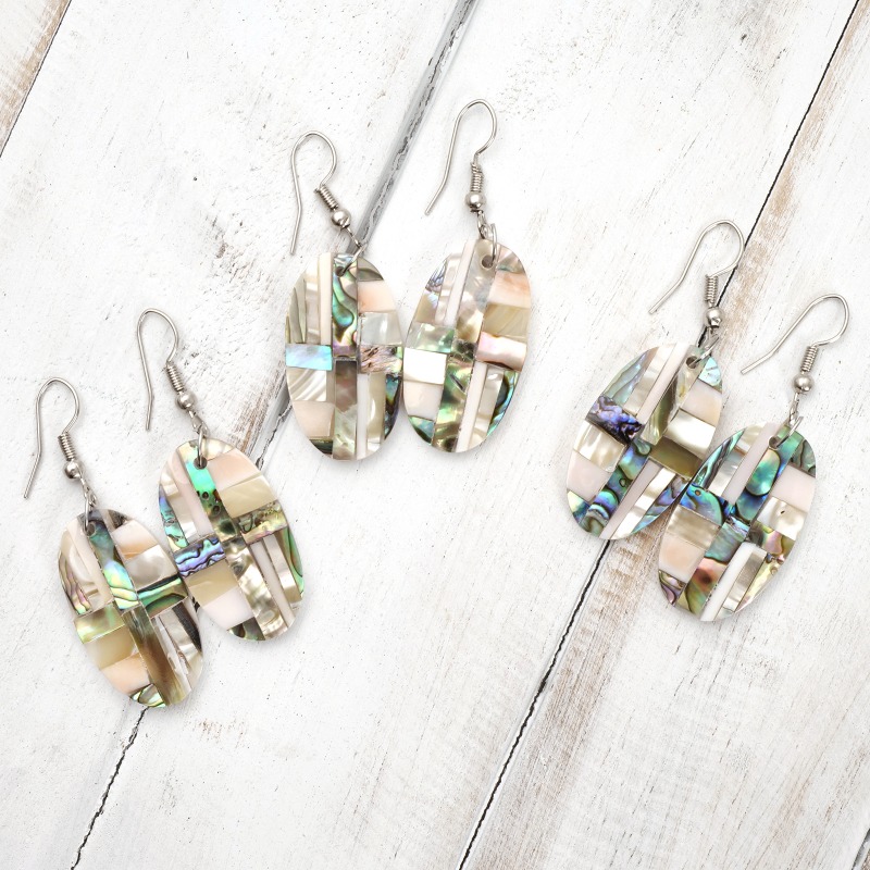 シェルモザイクピアスオーバル【メール便可】｜マライカ公式通販