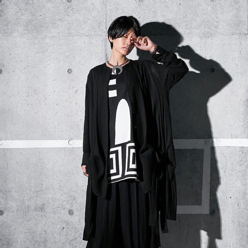 レーヨンパッチワークストリングアレンジ前あきワンピース｜マライカ