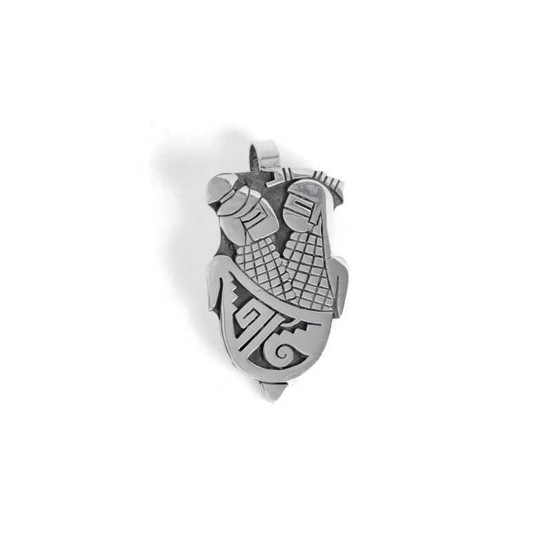 ホピ族　ベラタワホングバ オーバーレイ ペンダント　コーンメイデン【新品未使用】 ベラタワホングバ オーバーレイ ペンダント コーンメイデン｜マライカ