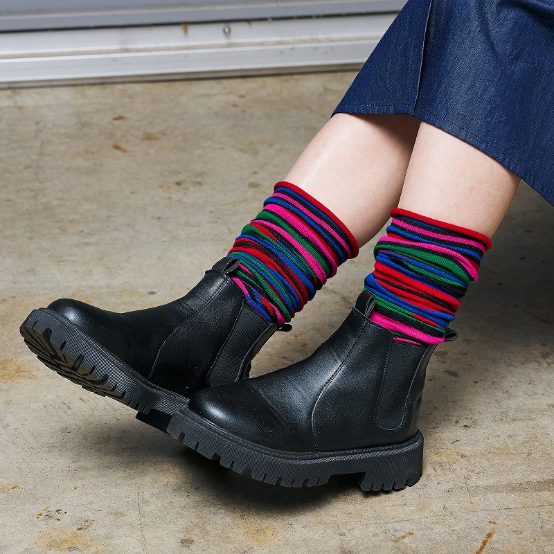 [Uコレ]　レッグ&アームウォーマー　ボーダー　【メール便可】