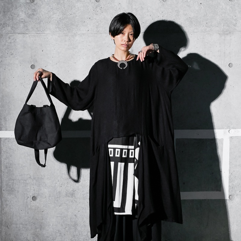 レーヨンジャガードドレープワンピース