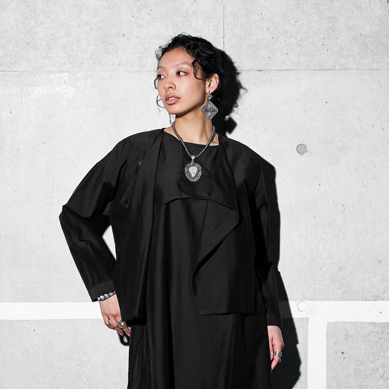 コットンシルクドレープ襟ジャケット｜マライカ公式通販