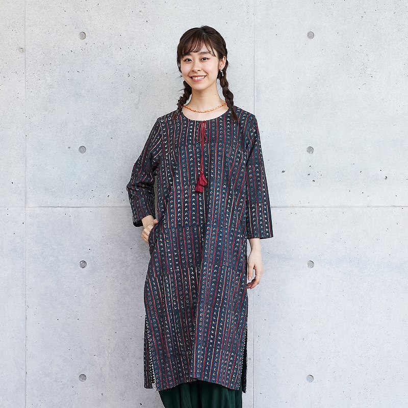 ブロックプリントパンジャビワンピース｜マライカ公式通販