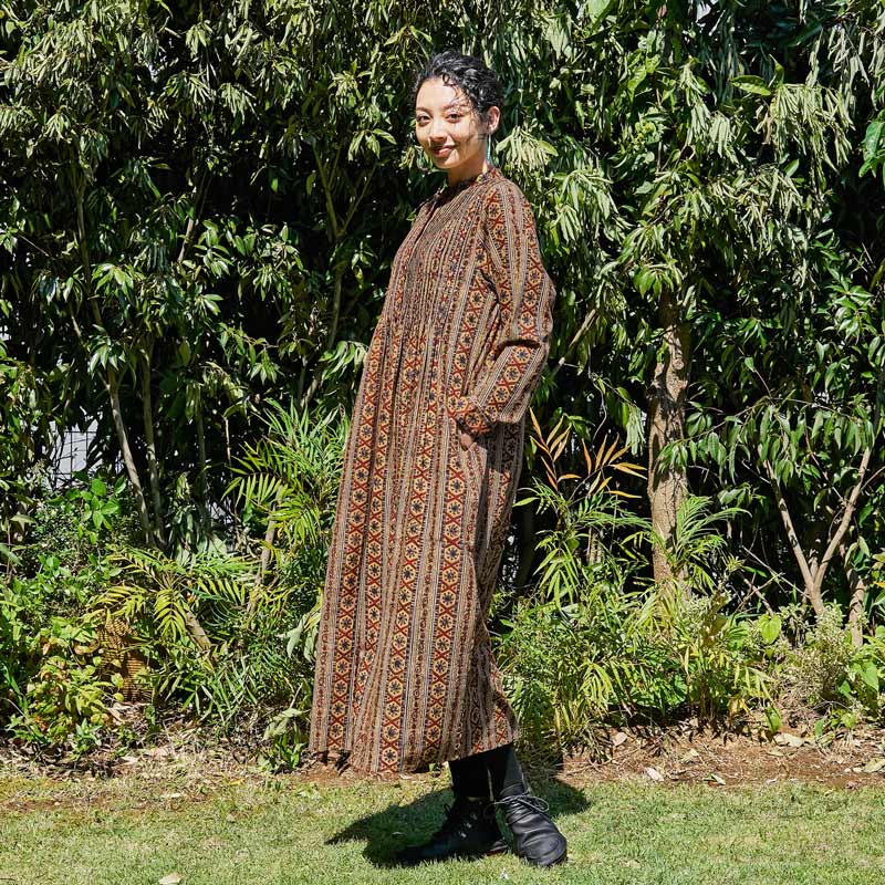 縞ブロックピンタックワンピース｜マライカ公式通販