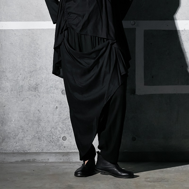 レーヨンツイルアシンメトリーラップパンツ　【メール便可】